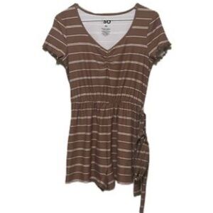 SO Brown Striped Jumpsuit